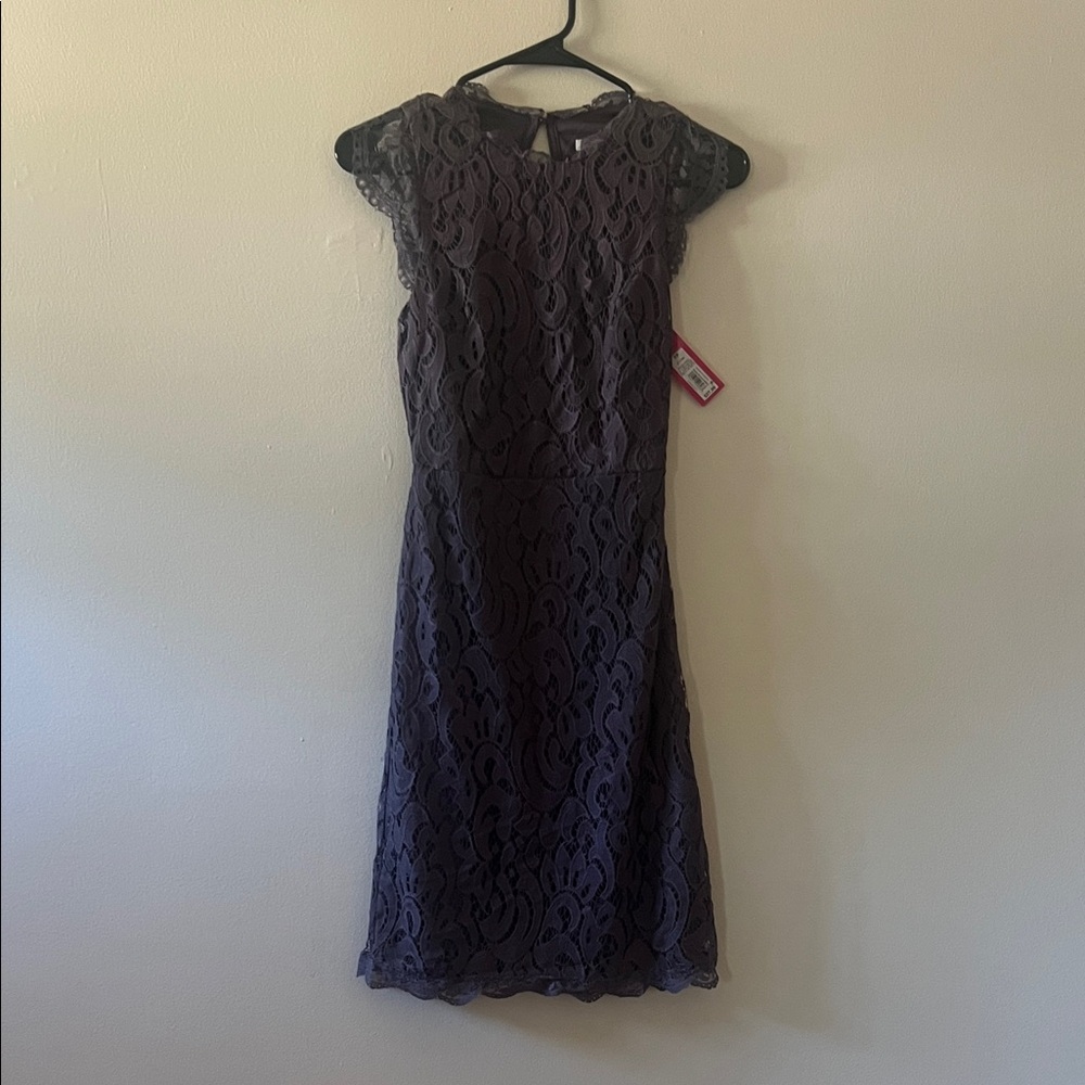 Elegant Purple Lace Dress